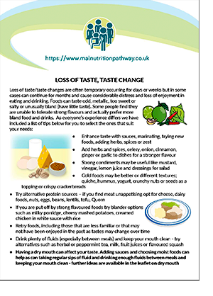 A guide for patients, coping with taste changes and loss of taste
