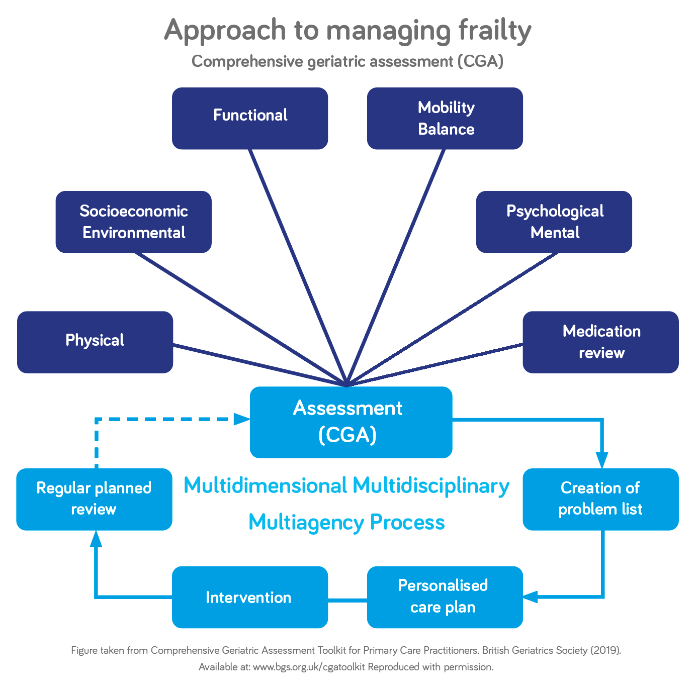 diagram to show the carousel of frailty